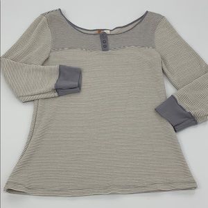 Anthropologie Gray Striped Saturday Thermal. Sz. L